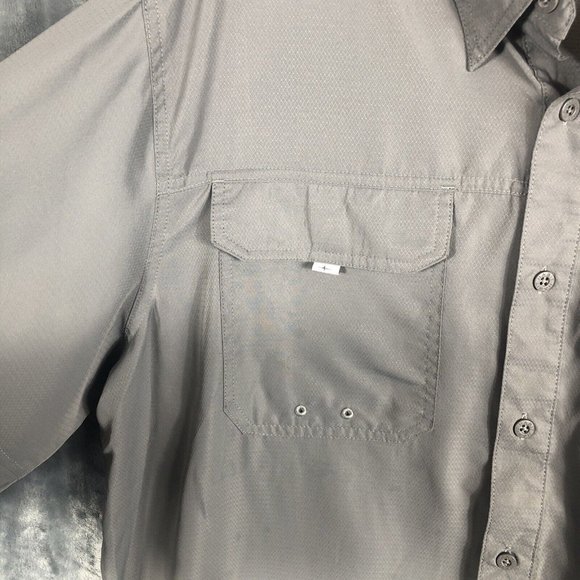 Habit Shirt Mens Extra Large Gray Long Sleeve Vented Fishing Outdoor Upf 40+ - Picture 4 of 16
